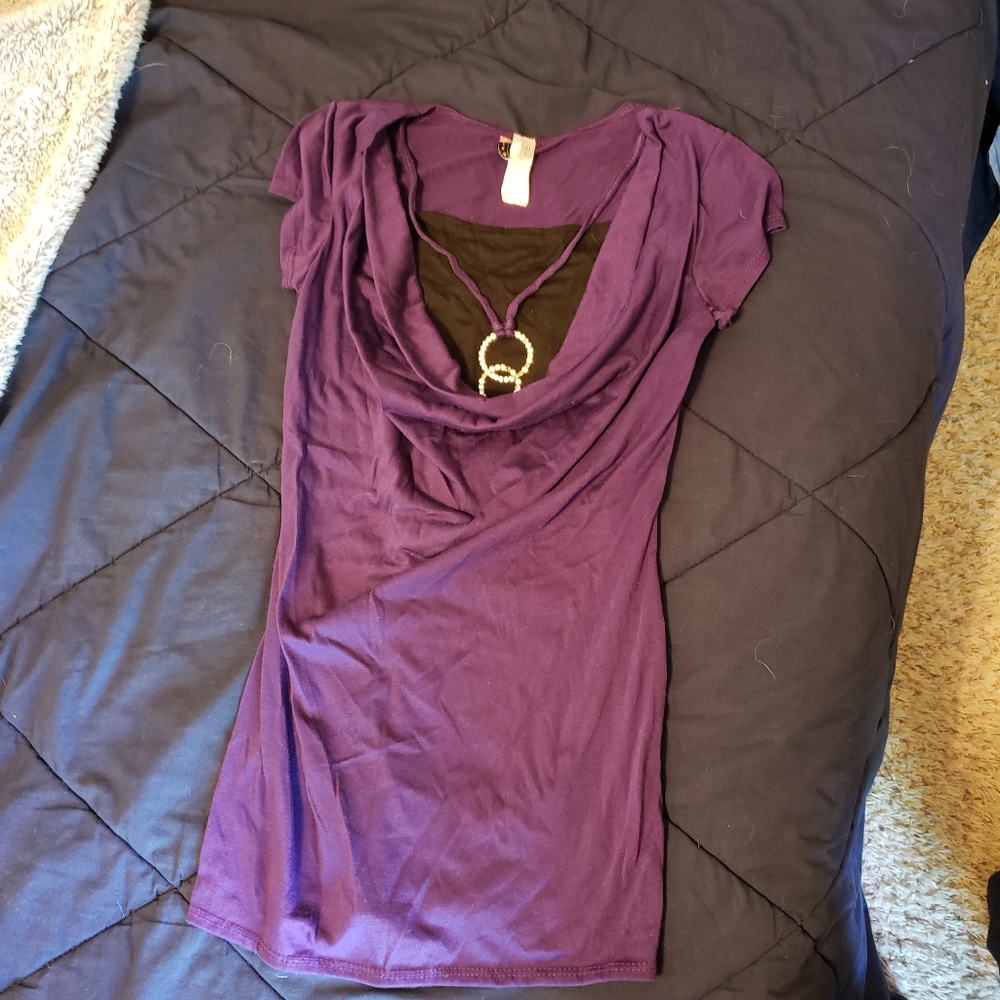 Purple and black blouse